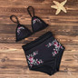 Black Patchwork 2-in-1 V-neck Fashion Swimwear