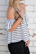 Casual Street Style Sexy Striped Off Shoulder Bateau Top