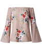 Casual Off Shoulder Floral Printed Bell Sleeve Blouse