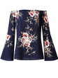 Casual Off Shoulder Floral Printed Bell Sleeve Blouse