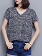 Casual Loose V-Neck Short Sleeve T-Shirt