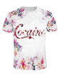 Casual Crew Neck Floral Letters Printed T-Shirt