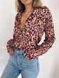 V-neck Leopard Bohemia Blouse Top