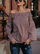 Plaid Off-the-shoulder Puff Sleeves Blouses&Shirts Top