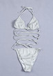 Silver Cross Back 2-in-1 Plunging Neckline Fashion Swimwear