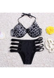 Black Floral 2-in-1 Tie Back Condole Belt Cut Out Swimwear