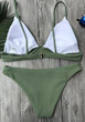 Army Green Condole Belt 2-in-1 V-neck Fashion Swimwear