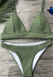 Army Green Condole Belt 2-in-1 V-neck Fashion Swimwear