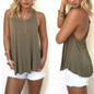 Light Green Cut Out Draped Backless Round Neck Casual Vest