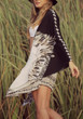 Black Floral Boho Beach Kimono Cover Up Long Sleeve Smock Bohemian Cardigan Coat