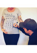 Grey Monogram Round Neck Maternity Casual Going out T-Shirt