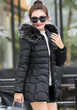 Black Pockets Zipper Faux Fur Hooded Long Sleeve Fashion Winter Warm Down Coats