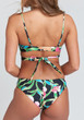 Green Floral 2-in-1 Condole Belt V-neck Fashion Swimwear