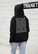 Black Letter Pockets Drawstring Long Sleeve Casual Hooded Sweatshirt