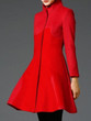 Casual Band Collar Longline Plain Woolen Coat