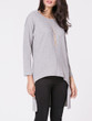 Casual Round Neck Ribbed Dip Hem Plain Sweater