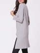 Casual Round Neck Ribbed Dip Hem Plain Sweater