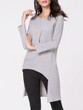 Casual Round Neck Ribbed Dip Hem Plain Sweater