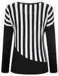 Casual Modern Vertical Striped Round Neck Long Sleeve T-Shirt