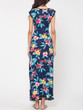 Casual Floral Printed Pockets Charming Round Neck Maxi-dress