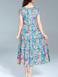 Casual Fantastic Swing Round Neck Abstract Print Maxi Dress