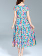 Casual Fantastic Swing Round Neck Abstract Print Maxi Dress