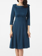 Casual Boat Neck Plain Skater-dress