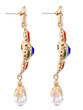Casual Colorful Rhinestone Faux Pearl Drop Earring