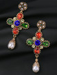 Casual Colorful Rhinestone Faux Pearl Drop Earring