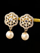 Casual Faux Pearl Flower Rhinestone Earring