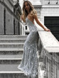 Sexy Backless Sequins Maxi Evening Dress