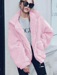 Elegant Faux Fur Coat Women Autumn Winter Warm Soft Zipper Fur Jacket Female Plush Overcoat Pocket Casual Teddy Outwear