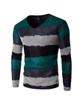 Casual Striped Men's V Neck Long Sleeve T-Shirt