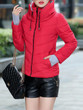 New Red Pockets Drawstring Zipper Hooded Long Sleeve Casual Coat