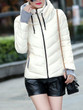New White Pockets Drawstring Zipper Hooded Long Sleeve Casual Coat