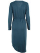 New Dark Green Irregular V-neck Long Sleeve Fashion Midi Dress