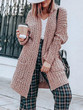 New Pink Pockets V-neck Long Sleeve Casual Cardigan Sweater