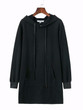 New Black Pockets Drawstring Hooded Long Sleeve Casual Sweatshirt