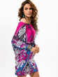 Sexy Floral Bohemia Off Shoulder Long Trumpet Sleeve Bodycon Mini Dress