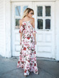 Floral Printed Spaghetti-neck V-neck Maxi Dress