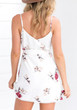 Casual White Floral Tassel Belt Condole Belt Mini Dress