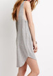 Casual Grey Floral Print Irregular Round Neck Casual Mini Dress
