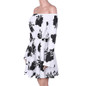 Beach Floral Boho Dress Sexy Off the Shoulder Flare Sleeve Empire Mini Dress