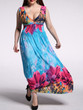 Casual Empire Deep V-Neck Plus Size Maxi Dress In Floral Printed