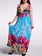 Casual Empire Deep V-Neck Plus Size Maxi Dress In Floral Printed