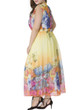 Charming Swing Deep V-Neck Floral Chiffon Plus Size Maxi Dress