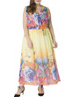 Charming Swing Deep V-Neck Floral Chiffon Plus Size Maxi Dress