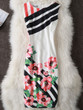 Casual Round Neck Floral Striped Bodycon Dress