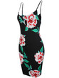 Casual Spaghetti Strap Backless Floral Printed Vintage Bodycon Dress