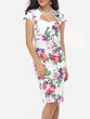 Casual Floral Printed Delightful Sweet Heart Bodycon-dress